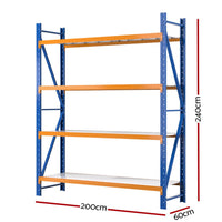 2.4Mx2M Garage Shelving Warehouse Rack Pallet Racking Storage Shelf Blue Kings Warehouse 