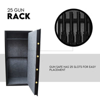 25 Gun Safe Firearm Rifle Storage Lock box Steel Cabinet Heavy Duty Locker Kings Warehouse 
