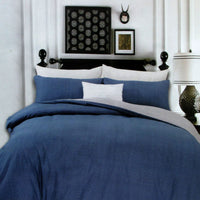 250TC Halifax Cotton Reversible Quilt Cover Set Queen Home & Garden Kings Warehouse 