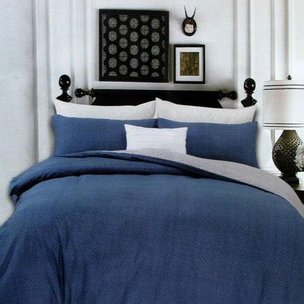 250TC Halifax Cotton Reversible Quilt Cover Set Queen Home & Garden Kings Warehouse 