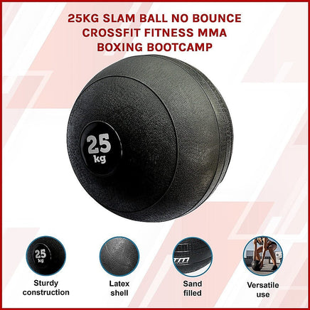 25kg Slam Ball No Bounce Crossfit Fitness MMA Boxing BootCamp Sports & Fitness Kings Warehouse 