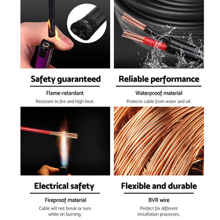 2.5MM 30M Twin Core Wire Electrical Cable Electric Extension Car 450V 2 Sheath Auto Accessories Kings Warehouse 