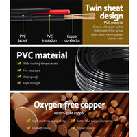 2.5MM 30M Twin Core Wire Electrical Cable Electric Extension Car 450V 2 Sheath Auto Accessories Kings Warehouse 