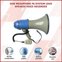 25W Megaphone PA System Loud Speaker Voice Recorder Audio & Video Kings Warehouse 