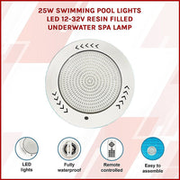 25w Swimming Pool Lights Led 12-32V Resin Filled Underwater Spa lamp Home & Garden Kings Warehouse 