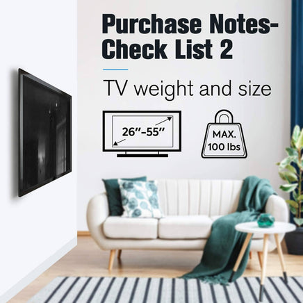 26-55 Inch Fixed TV Wall Mount Bracket TV Bracket Wall Mount up to 50KG Kings Warehouse 
