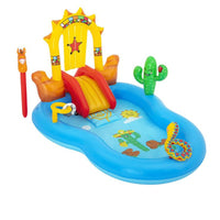 2.6 x 1.8m Inflatable Wild West Water Fun Park Pool With Slide 278L