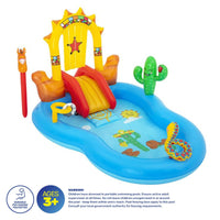 2.6 x 1.8m Inflatable Wild West Water Fun Park Pool With Slide 278L Kings Warehouse 