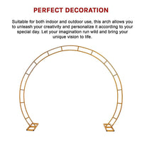260cm Gold Metal Wedding Arch Round Balloon Birthday Party Home & Garden Kings Warehouse 