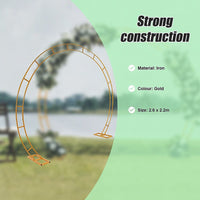 260cm Gold Metal Wedding Arch Round Balloon Birthday Party Home & Garden Kings Warehouse 