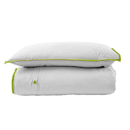 260TC 100% Cotton Quilt Cover Set Single White Green Home & Garden Kings Warehouse