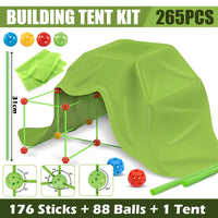 265pcs Kids Construction Fort Building Kit Castles 3D Play House Tent Toy Gift Kings Warehouse 