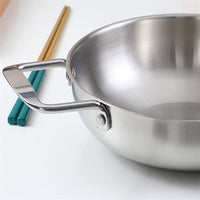 26cm seafood Silver Paella Pan with Riveted Chrome Plated Handles Dishwasher Safe Kings Warehouse 