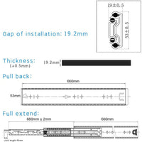 26in Pair 150KG Heavy Duty Drawer Slides Rails Runners Locking Ball Bearing Kings Warehouse 