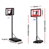 2.6M Basketball Hoop Stand System Portable Kid Sports & Fitness Kings Warehouse 