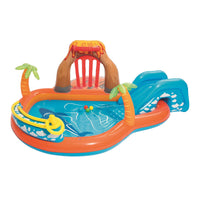 2.7m x 1m Inflatable Lava Lagoon Water Fun Park Pool With Slide 208L