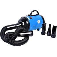 2800W Dog Dryer High Velocity Pet Dog Pet Blow Dryer Adjustable Speed 4 Nozzles Black Kings Warehouse 