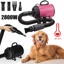 2800W Dog Dryer High Velocity Pet Dog Pet Blow Dryer Adjustable Speed 4 Nozzles Pet Care Kings Warehouse
