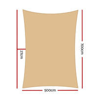 280gsm 5x7m Sun Shade Sail Canopy Rectangle End of Season Clearance Kings Warehouse 