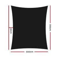 280gsm 6x7m Sun Shade Sail Canopy Rectangle End of Season Clearance Kings Warehouse 