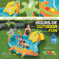 2.8m x 87cm Inflatable Sea Life Water Fun Park Pool With Slide 273L Kings Warehouse 