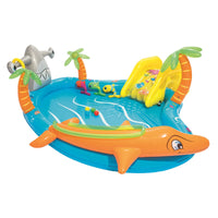 2.8m x 87cm Inflatable Sea Life Water Fun Park Pool With Slide 273L