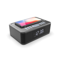 2in1 10W Wireless Fast Charging Wireless Streaming/FM Radio Alarm Clock w/ USB/AUX Audio & Video Kings Warehouse 