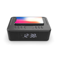 2in1 10W Wireless Fast Charging Wireless Streaming/FM Radio Alarm Clock w/ USB/AUX Audio & Video Kings Warehouse 