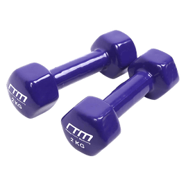 2kg Dumbbells Pair PVC Hand Weights Rubber Coated Sports & Fitness Kings Warehouse 