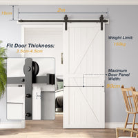 2m Heavy Duty Sliding Barn Single Door Hardware Kit Damper Track Rail Roller System Kings Warehouse 