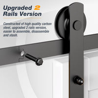 2m Heavy Duty Sliding Barn Single Door Hardware Kit Damper Track Rail Roller System Kings Warehouse 