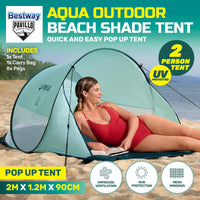 2m x 1.2m Beach Tent 2 Person UV Protected Pegs & Carry Bag Included Kings Warehouse 