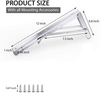 2PCS 12inch Steel Wall Mounted Folding Triangle Angle Shelf Support Bracket Rack Kings Warehouse 
