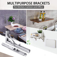 2PCS 14inch Steel Wall Mounted Folding Triangle Angle Shelf Support Bracket Rack Kings Warehouse 