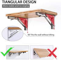 2PCS 14inch Steel Wall Mounted Folding Triangle Angle Shelf Support Bracket Rack Kings Warehouse 