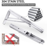 2PCS 14inch Steel Wall Mounted Folding Triangle Angle Shelf Support Bracket Rack Kings Warehouse 
