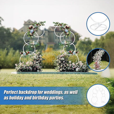 2pcs Round Wedding Arch Backdrop Rings Loops Flower Balloon Lawn Row Stand Home & Garden Kings Warehouse 