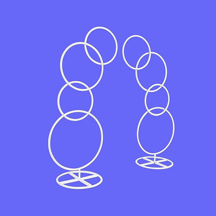 2pcs Round Wedding Arch Backdrop Rings Loops Flower Balloon Lawn Row Stand Home & Garden Kings Warehouse 