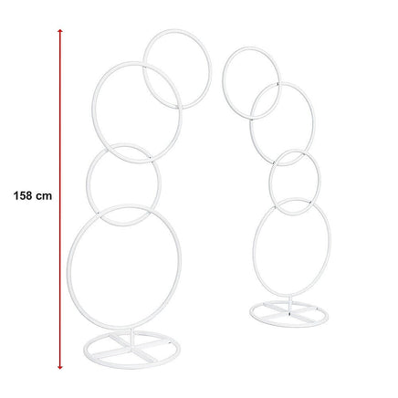 2pcs Round Wedding Arch Backdrop Rings Loops Flower Balloon Lawn Row Stand Home & Garden Kings Warehouse 