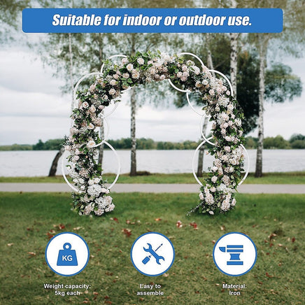 2pcs Round Wedding Arch Backdrop Rings Loops Flower Balloon Lawn Row Stand Home & Garden Kings Warehouse 