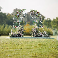2pcs Round Wedding Arch Backdrop Rings Loops Flower Balloon Lawn Row Stand Home & Garden Kings Warehouse 