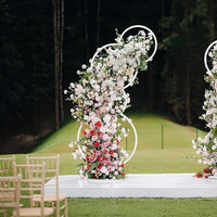 2pcs Round Wedding Arch Backdrop Rings Loops Flower Balloon Lawn Row Stand Home & Garden Kings Warehouse 