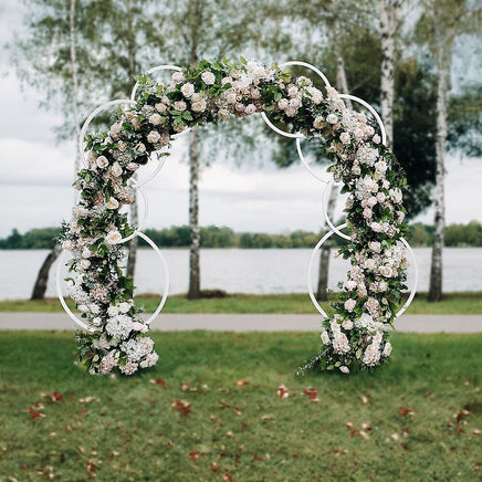 2pcs Round Wedding Arch Backdrop Rings Loops Flower Balloon Lawn Row Stand Home & Garden Kings Warehouse 