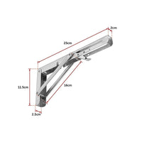 2x 10" Stainless Steel Folding Table Bracket Shelf Bench 50kg Load Heavy Duty Furniture Kings Warehouse 