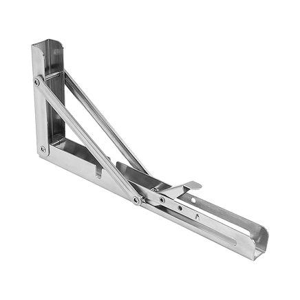 2x 10" Stainless Steel Folding Table Bracket Shelf Bench 50kg Load Heavy Duty Furniture Kings Warehouse 