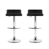 2x Bar Stools Adjustable Gas Lift Chairs Black Furniture Kings Warehouse 