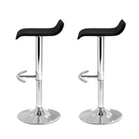 2x Bar Stools Adjustable Gas Lift Chairs Black Furniture Kings Warehouse 