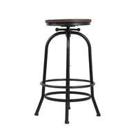 2x Bar Stools Adjustable Wood Chairs Furniture Kings Warehouse 