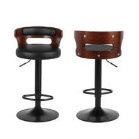 2x Bar Stools Gas Lift Faux Leather Furniture Kings Warehouse 