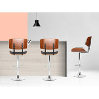 2x Bar Stools Gas Lift Leather Black Furniture Kings Warehouse 